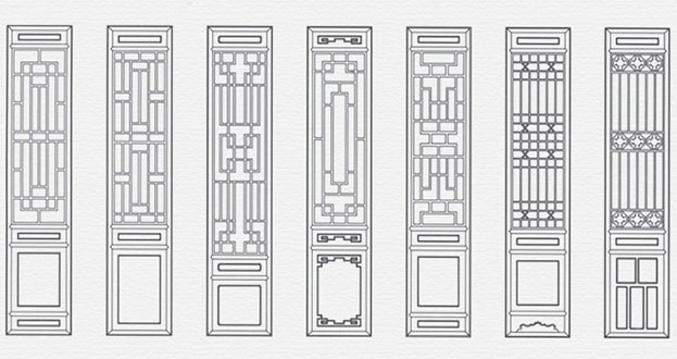 仁寿常用中式仿古花窗图案隔断设计图